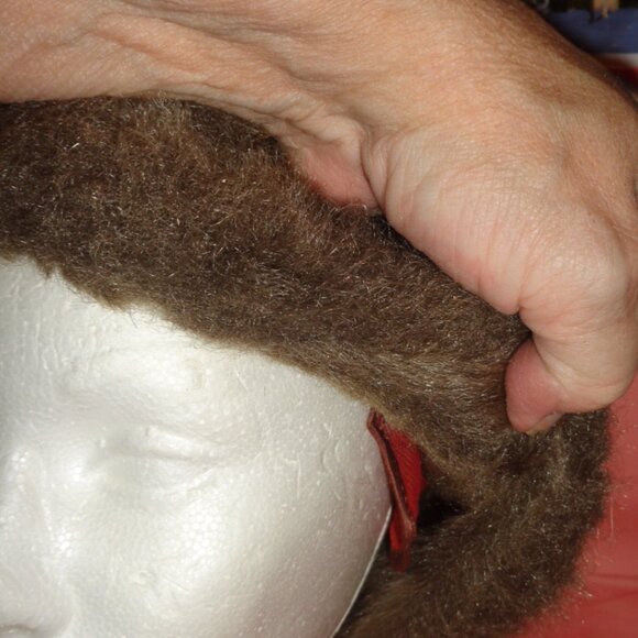 WARM,COMFY BROWN FAUX FUR WINTER HAT WITH EAR COVERS INSIDE-EXCELLENT-AMERICAN - Picture 8 of 11